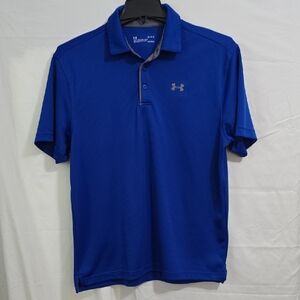 Under Armour Heat Gear Men's Large Loose Fit Blue Polo Shirt